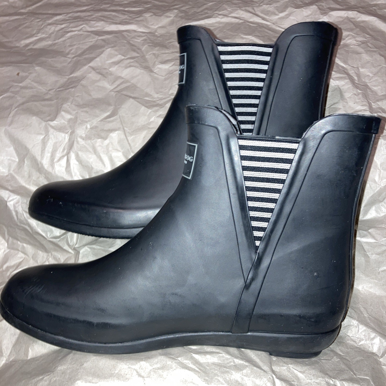 London Fog Piccadilly Rain Boots, Women’s Sz 8M, BLACK MSRP VALUE $50