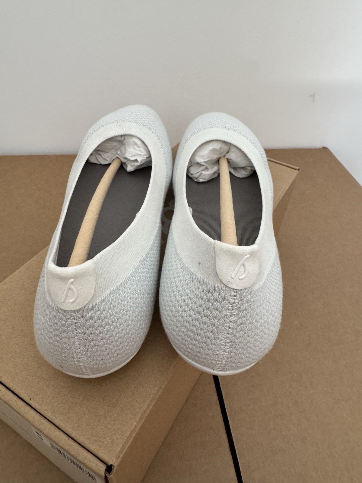 NEW ALLBIRDS TREE BREEZER BLIZZARD WHITE BALLET FLATS SHOES SLIP WOMENS SIZE 9
