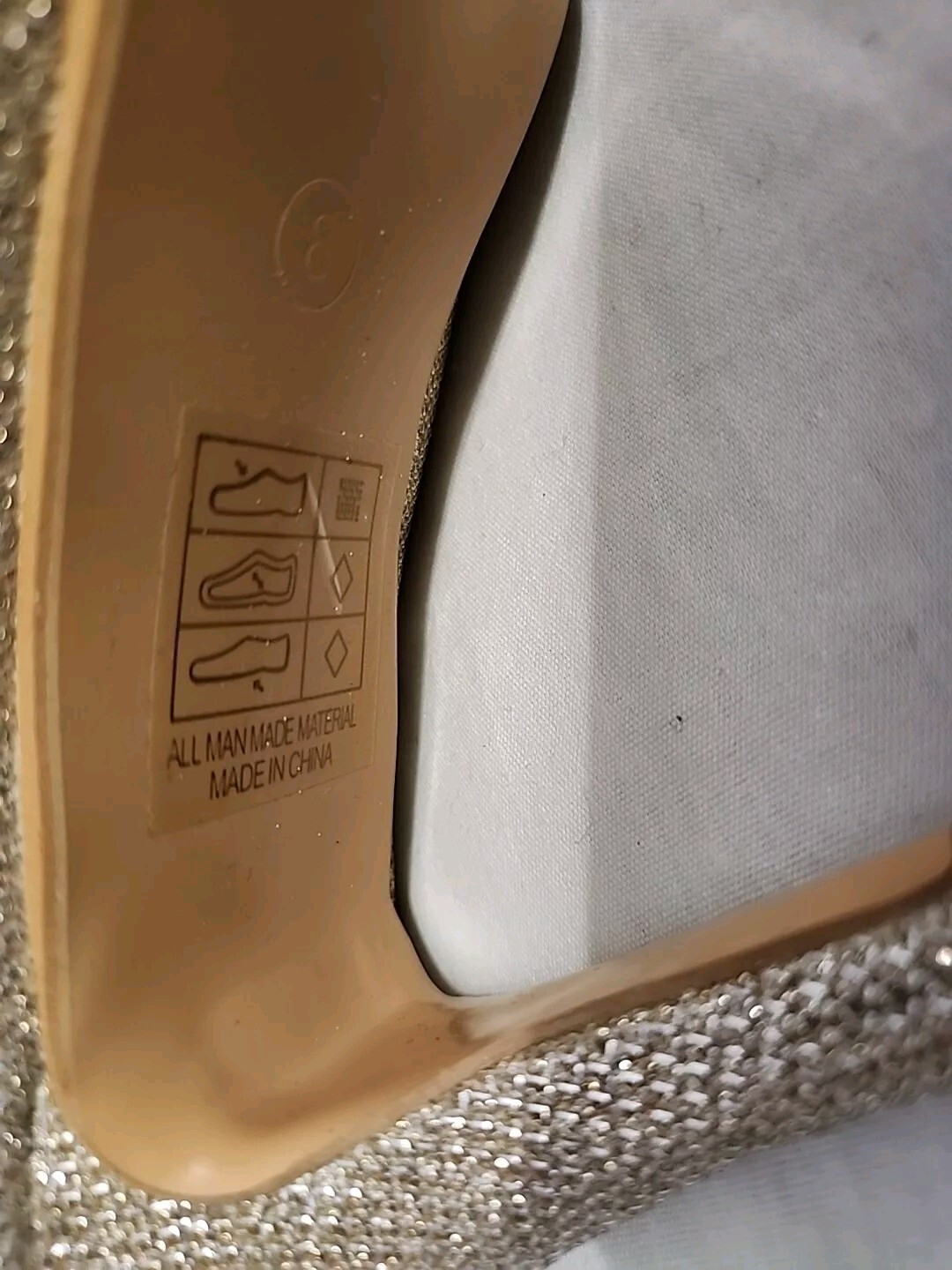 BELLA MARIE BY DND FASHION 3.5IN HEEL HELENA-13 CHAMPGNE GLITTER GOLD SZ 8
