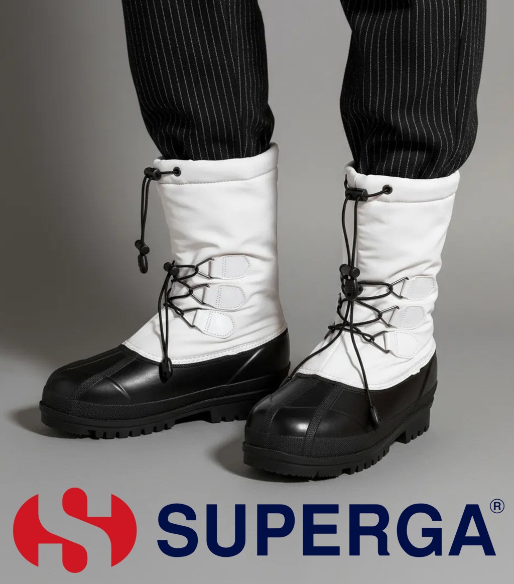 NP~150€ Superga Alpina snow boots 39 retro winter boots rubber textile White