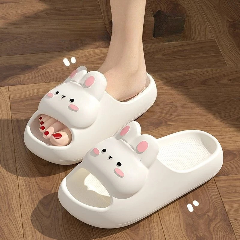 Women’s Summer Sandals and Slippers Home Cute Rabbit Style Bathroom Non-Slip Fee