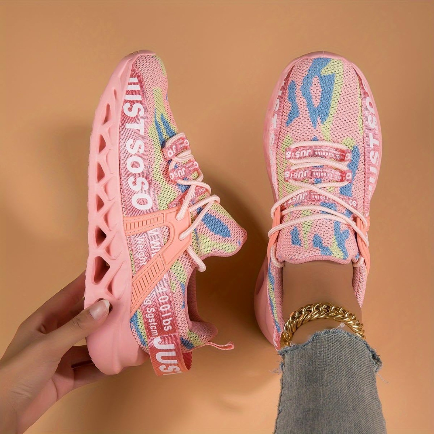 Women’s Camo Running Shoes: Lightweight, Soft Sole, Breathable Mesh Sneakers