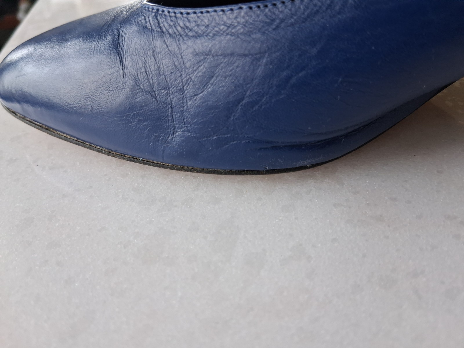Nickels VTG Italian Leather Shoes 2.5 in. Heels Royal Blue Sz 10 B Cut Out Sides