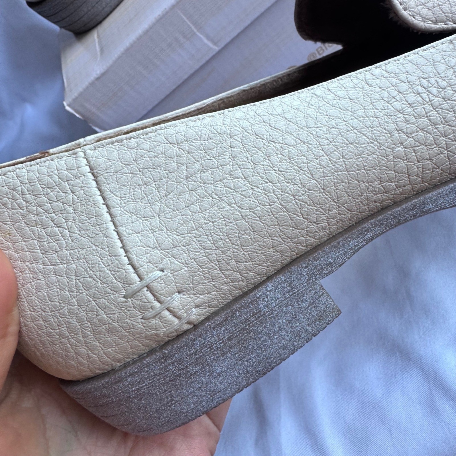 New Blowfish Malibu Harper Off White Loafers Studded Slip On Vegan Shoes US 10M