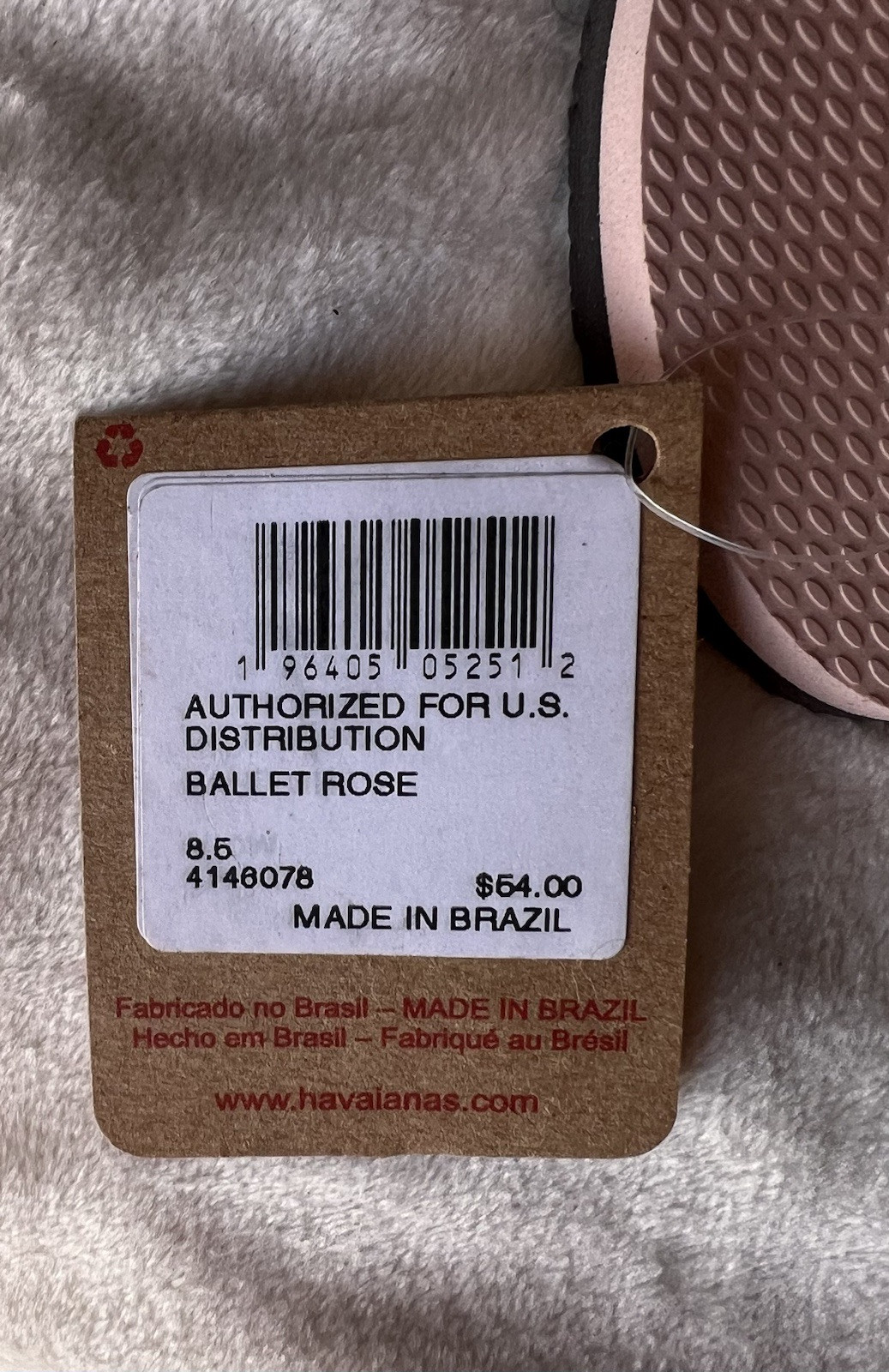 Havaianas Women’s Size 8.5 You Rio Sandal Ballet Rose Ankle Strap New with Tags