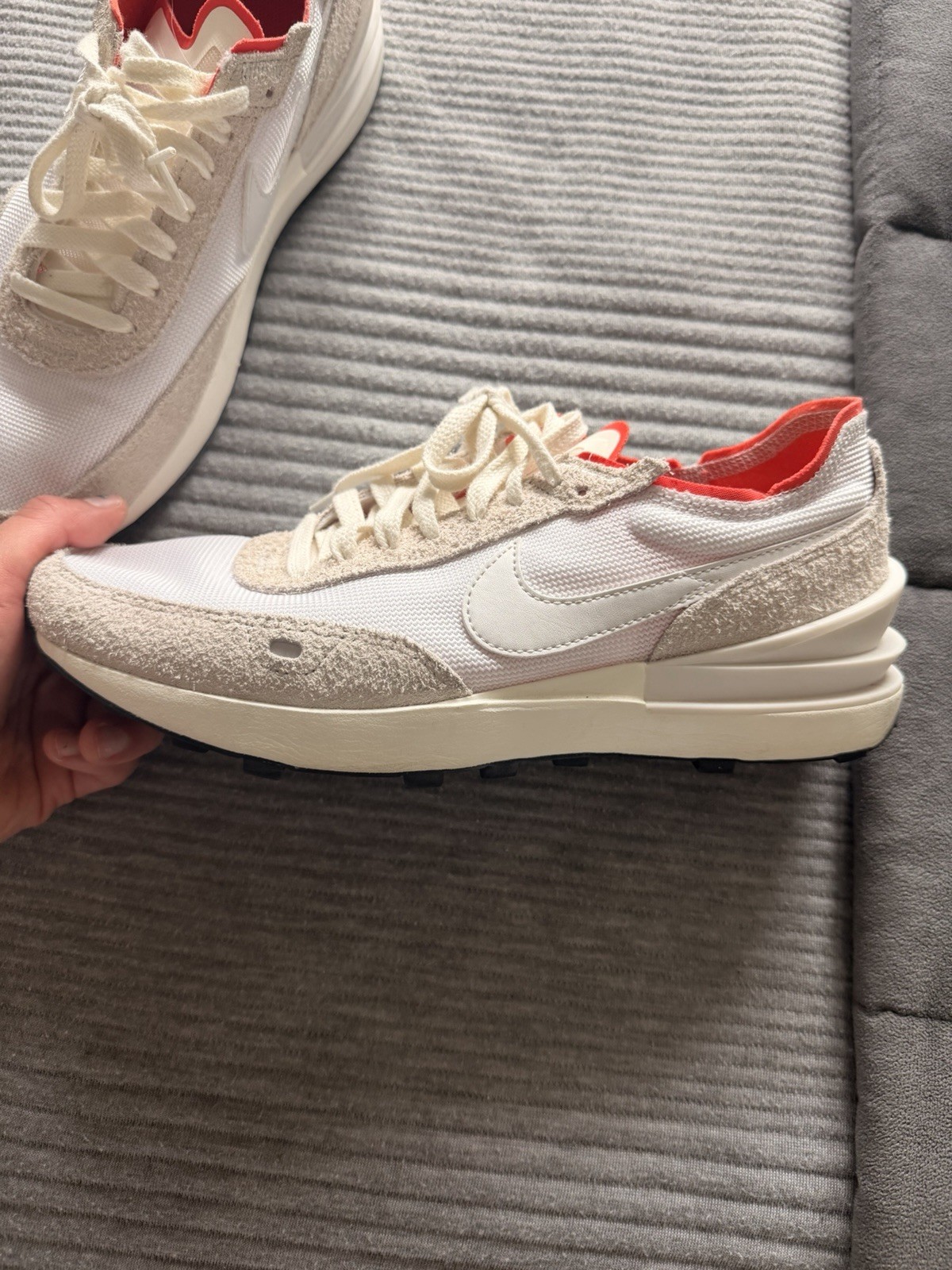 Nike womens Low Top Athletic Sneakers DX2299-101 White/Beige/Orange/Black