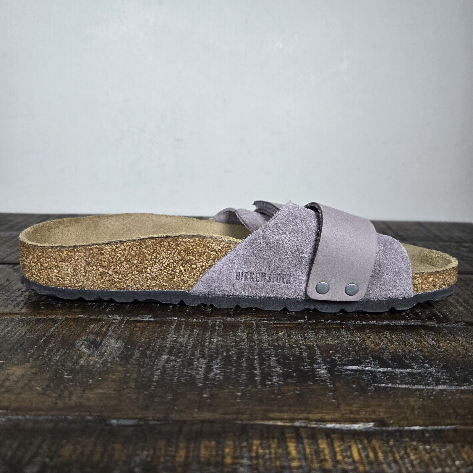 Birkenstock Oita Womens Size 7 EU 38 Narrow Sandals Single Strap Purple Brown