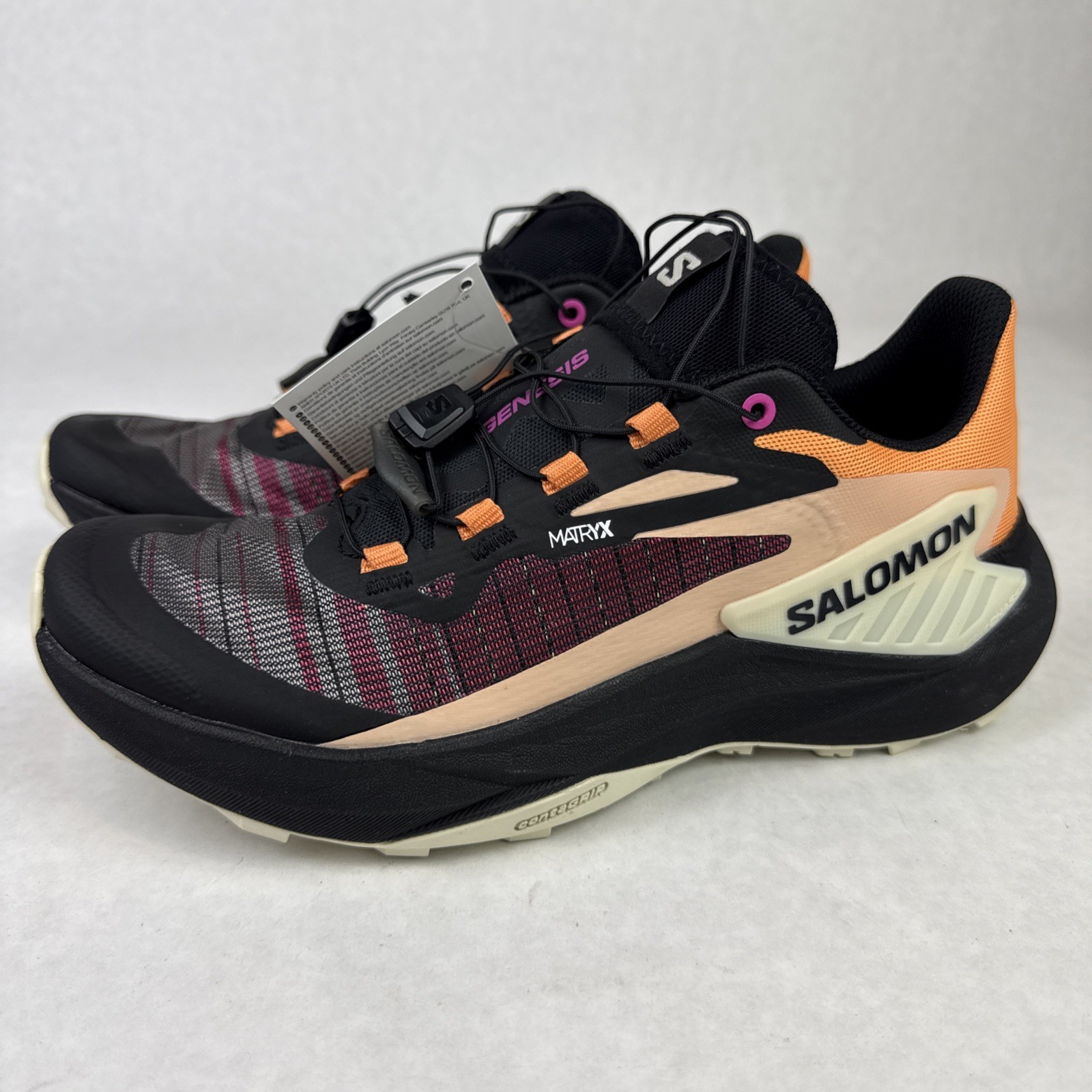 Salomon Trail Running Shoes Women Genesis Size 7 EU 38 2/3 Black Peach Pink NWT