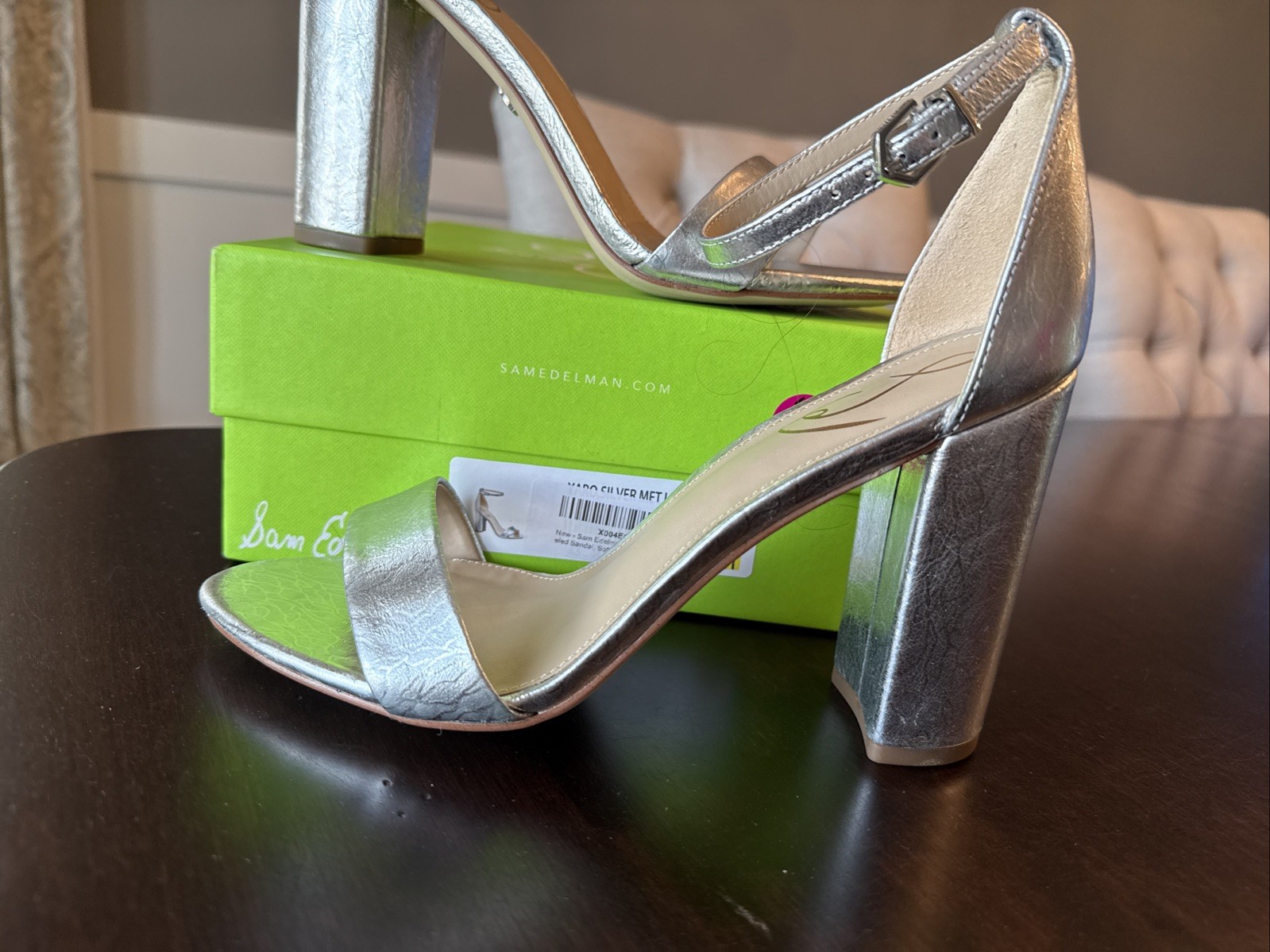 Women’s Size 8.5 Sam Edelman Yaro Silver Heels
