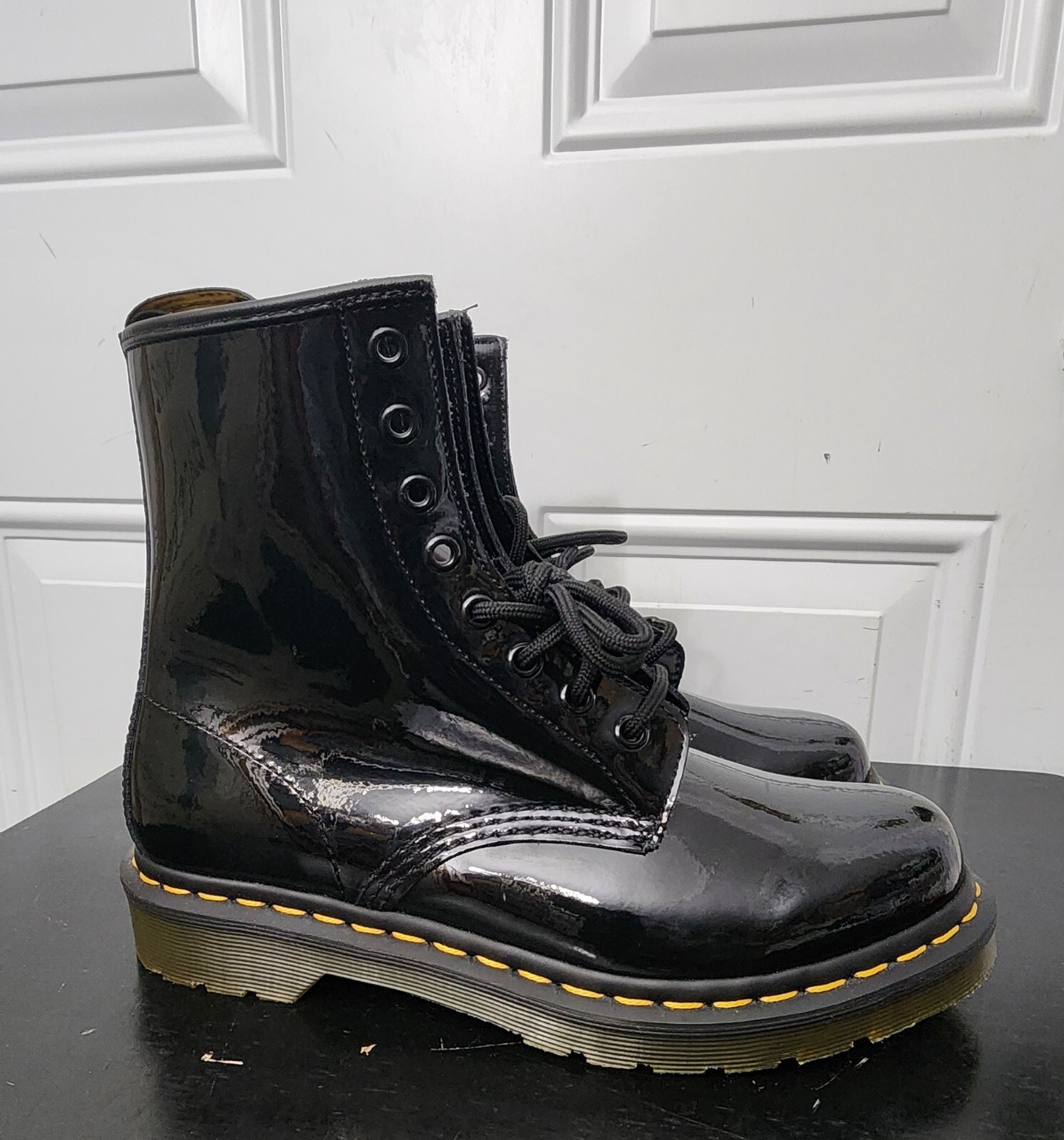 Dr. Martens 1460 Pascal Virginia Patent Leather Boots for Women, Size US 8