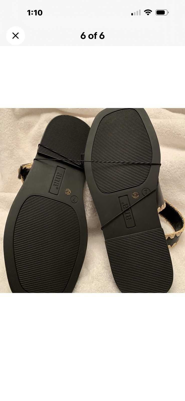 a.n.a. Carrie Wedge Sandals Black/Tan Sz. 8 Woven Raffia Criss Cross Strap NEW!