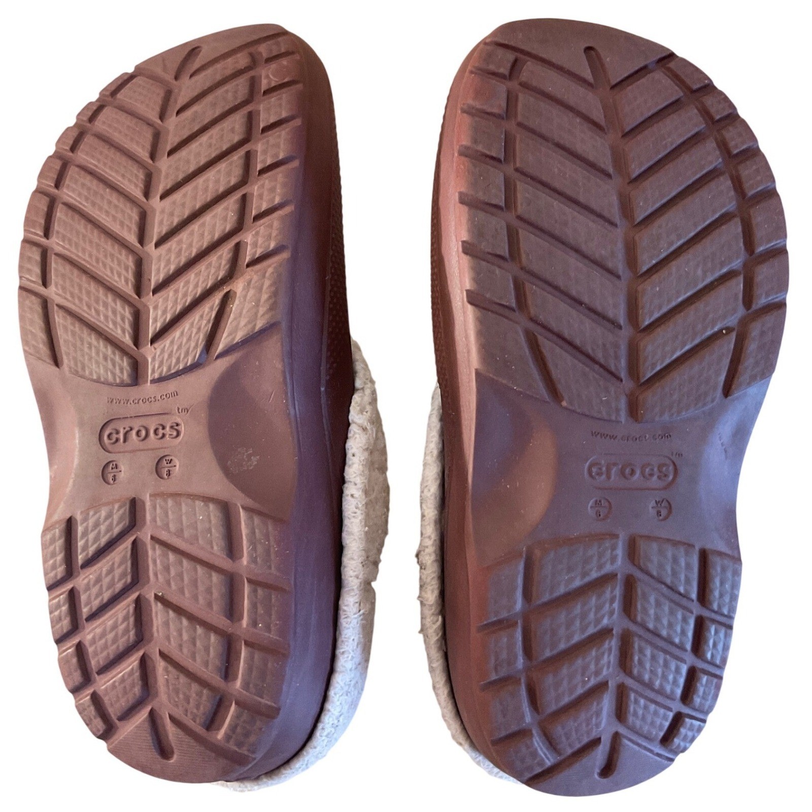 Adult Crocs Fleece Lined Clogs Gorpcore Cabin Cozy Loungewear Maroon W8 M6