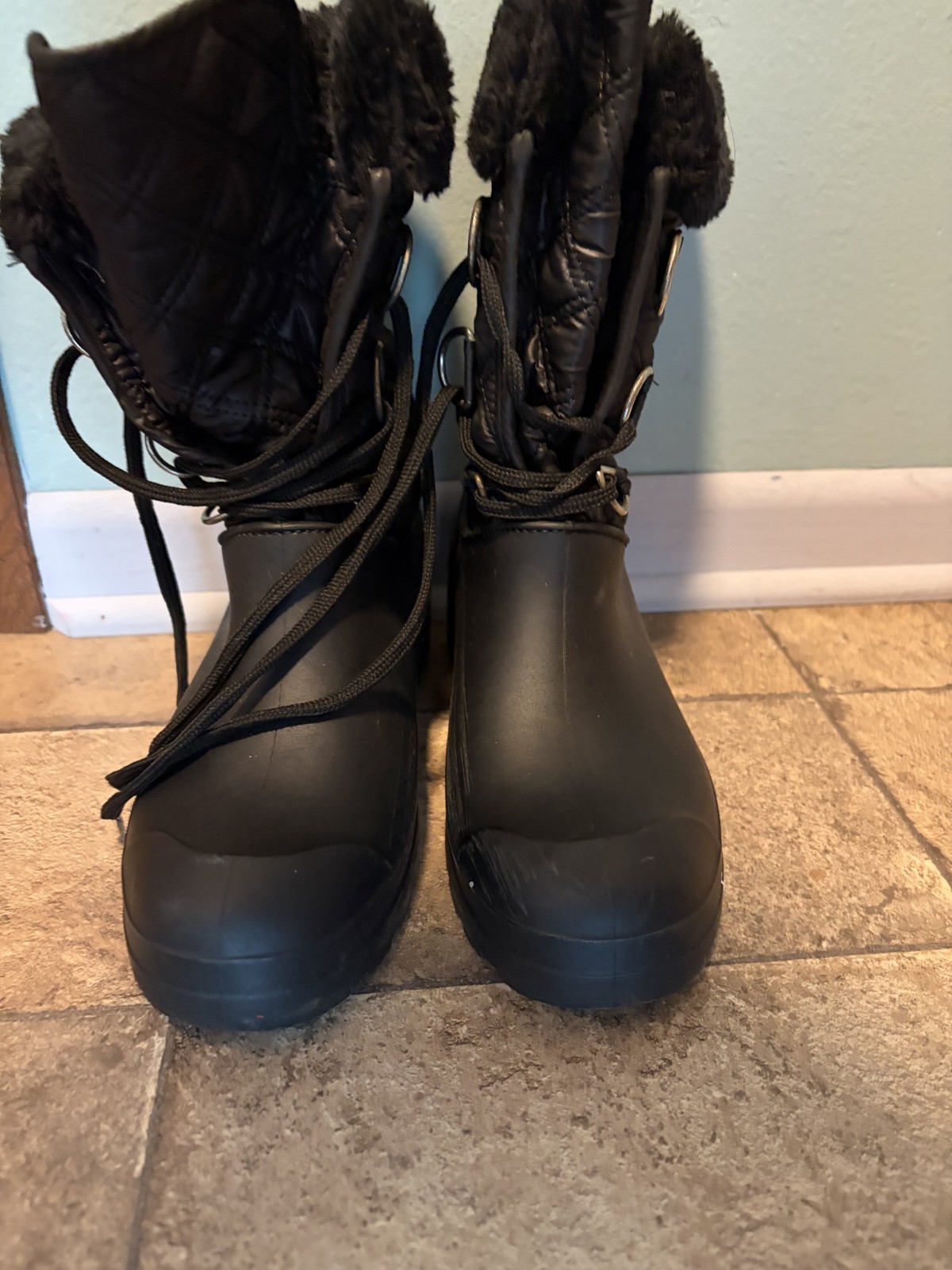 Dirty laundry women pathos boots with quilted shaft and faux fur Size 8
