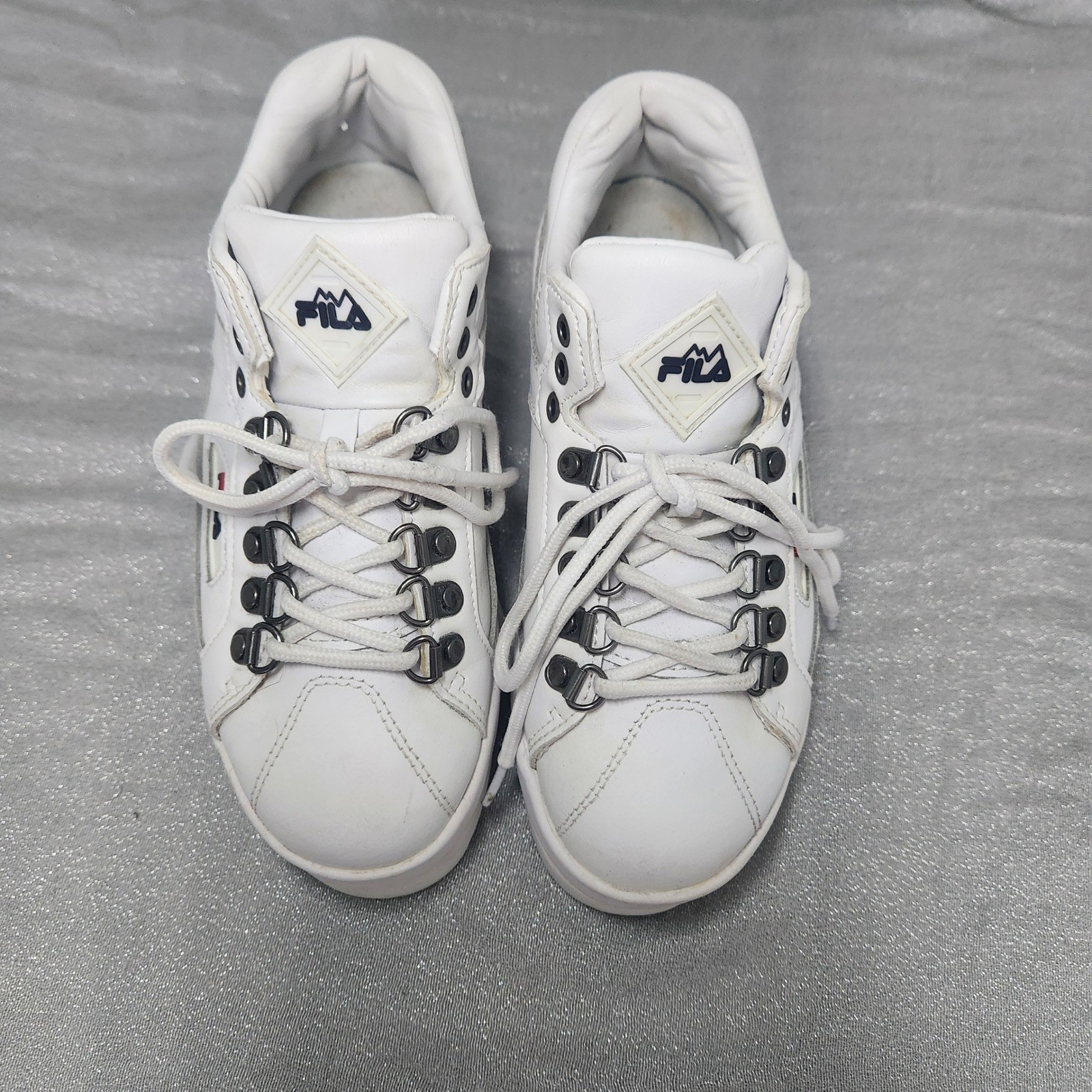 Fila White Trailblazers Platform Chunky D-Ring Sneakers Y2K Streetwear Gorpcore