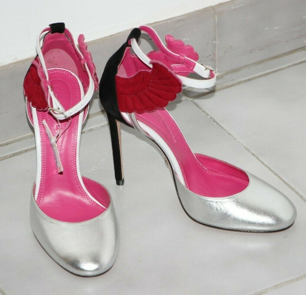 Oscar Tiye Malikah Suede-Leather Ankle Strap Angel Wings Sandal US 6/IT 36 $750