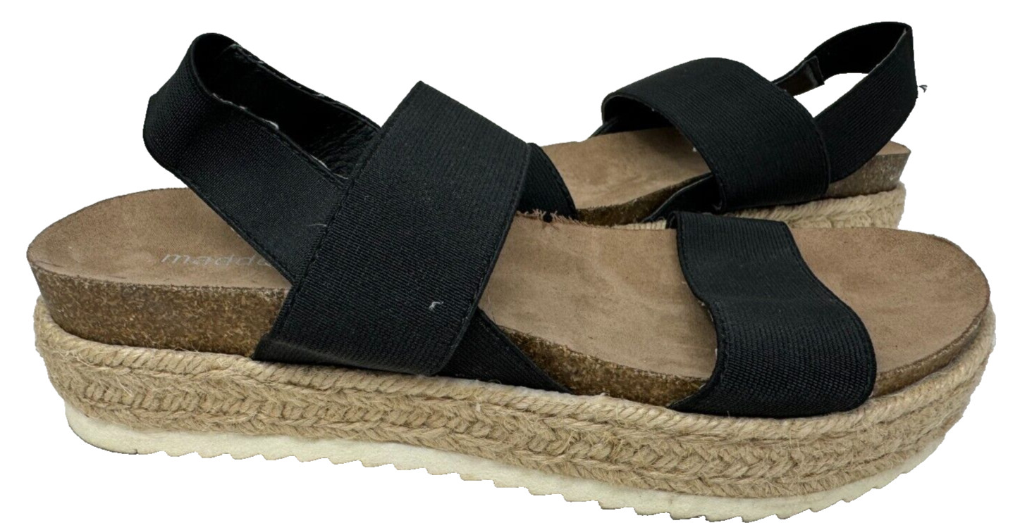 Madden Girl Women’s Cybell Slingback Platform Comfort Sandals Black Size:10 71P