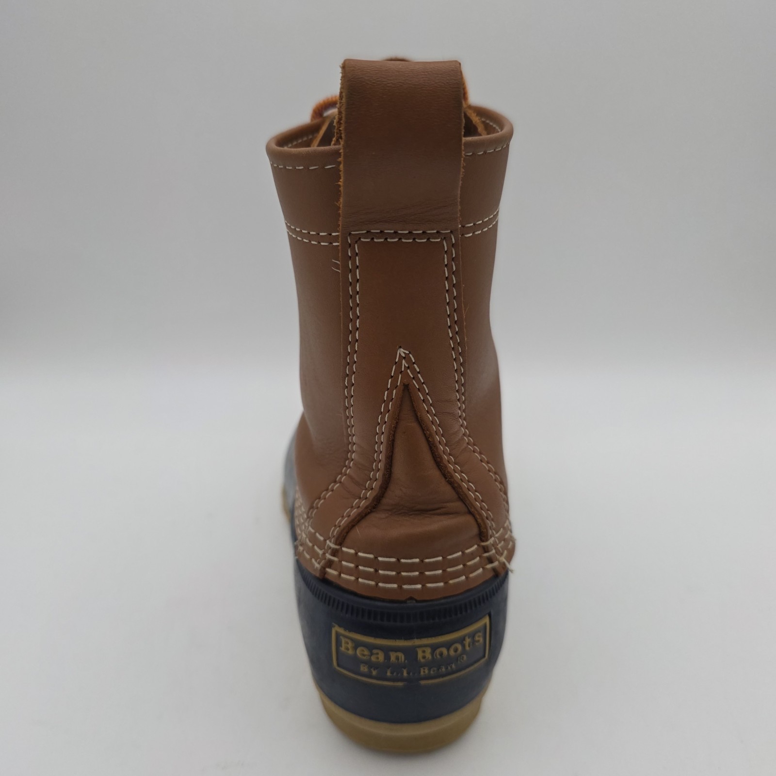 LL Bean Unisex Maine Bean Boot Shoe Leather Duck Boots Tan and Navy M – 7, W – 9