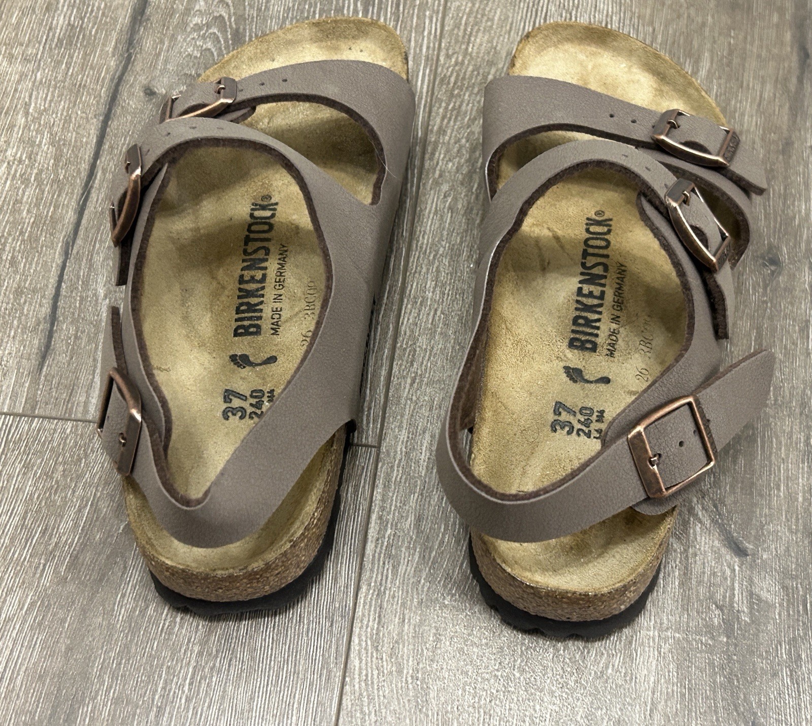 Birkenstock Roma Birko-Flor Mocha/Taupe Sandals Women’s EU 37 US 6-6.5 Narrow