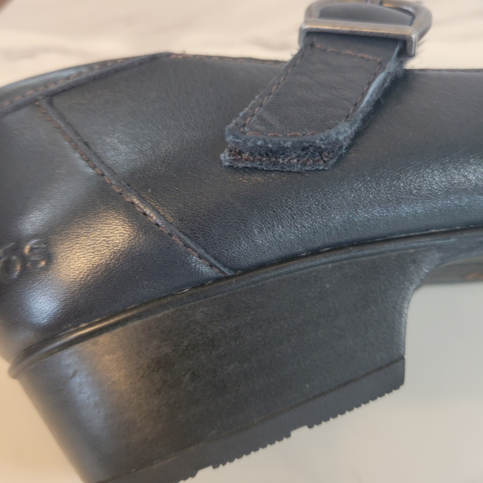 Taos Routine Navy Blue Leather Mary Jane Shoes US 9 Comfort Hook & Eye