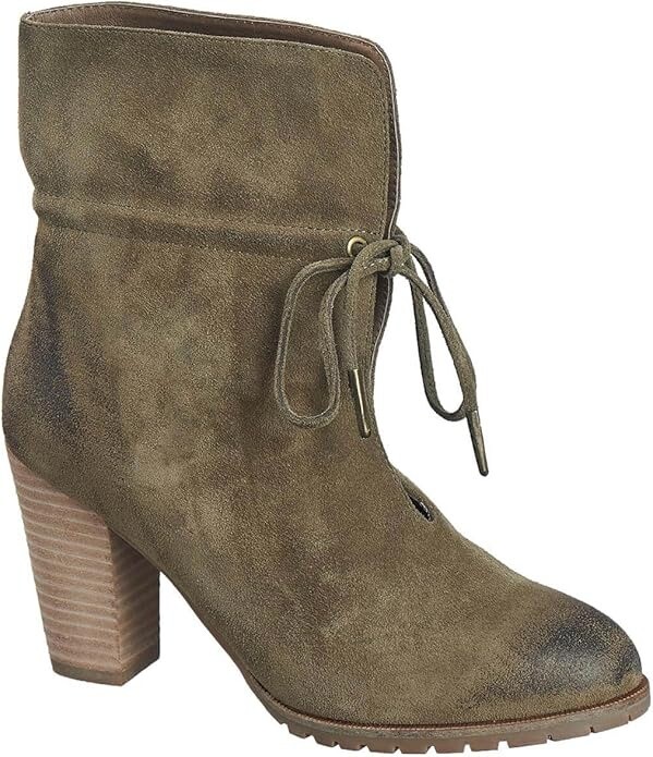 Antelope 613 Size EU 40 M (US 9-9.5) Women’s Suede Pull-Tie Western Boots Khaki