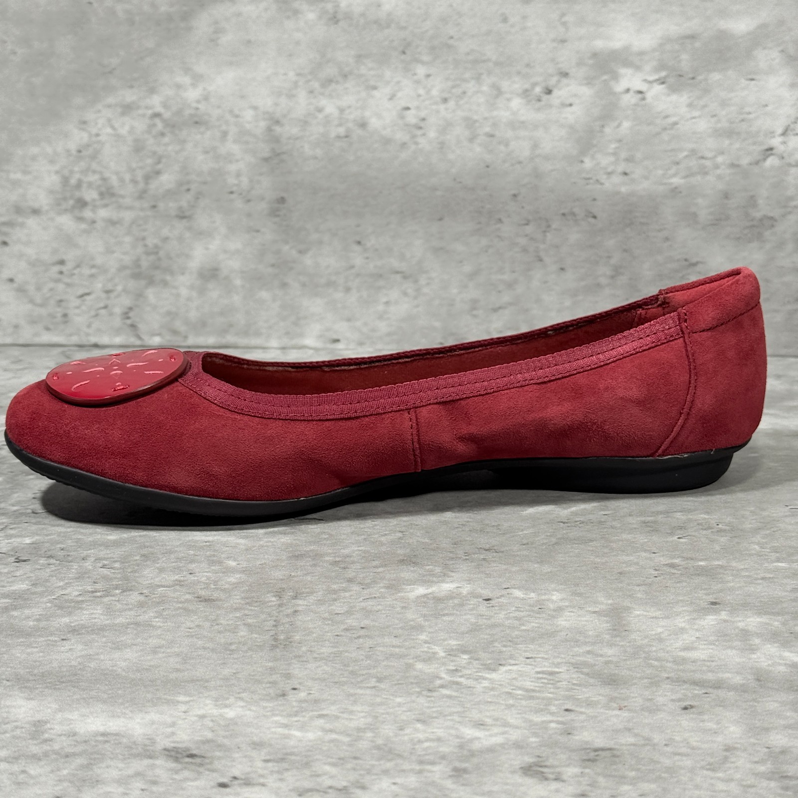 Collection by Clarks Gracelin Zone Red Suede Slip On Ballet Flats Women’s 9.5 W