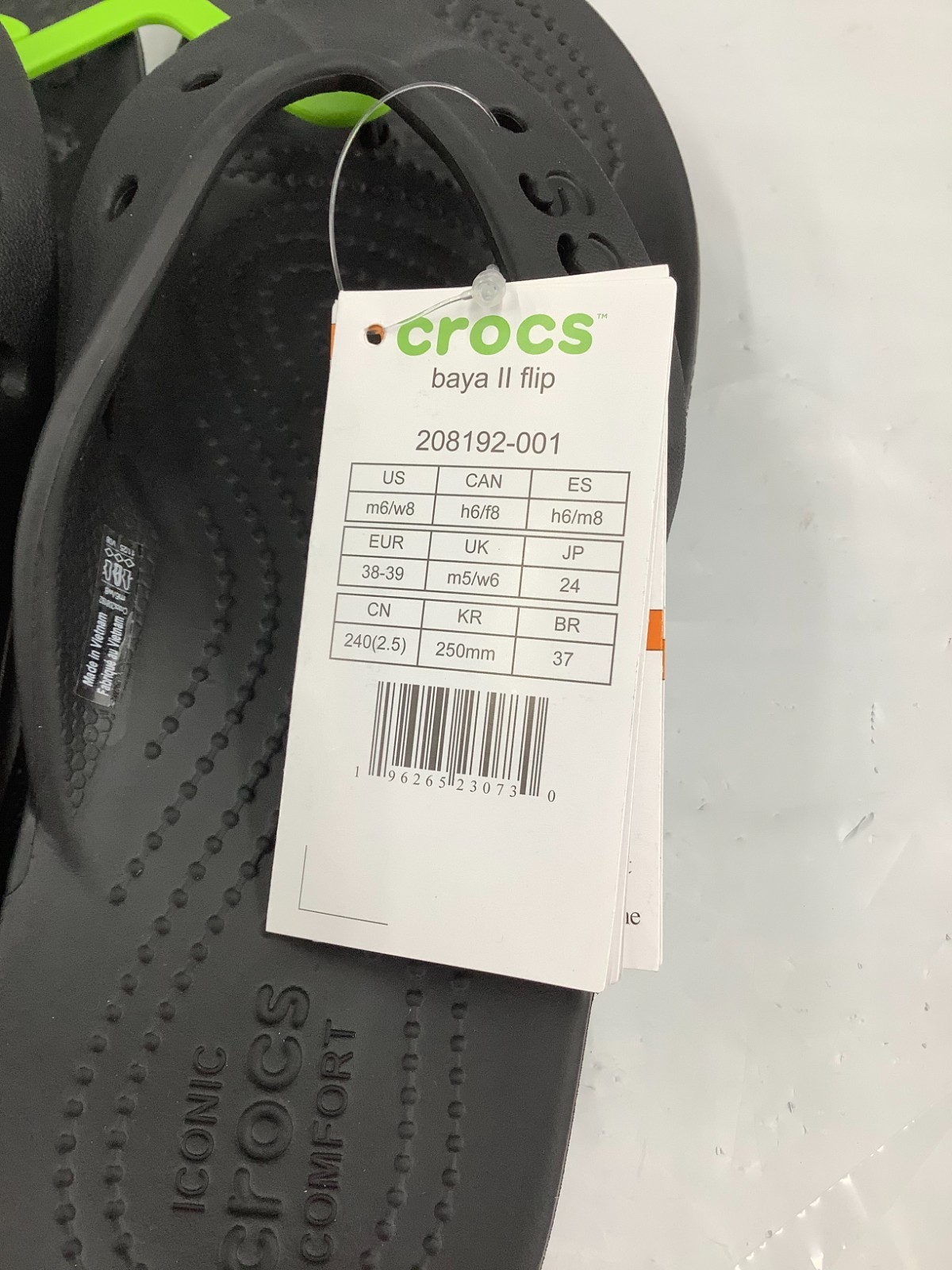 Crocs Adult Women’s Baya II Flip Flops Sandal Black Womens/Mens 6 NEW