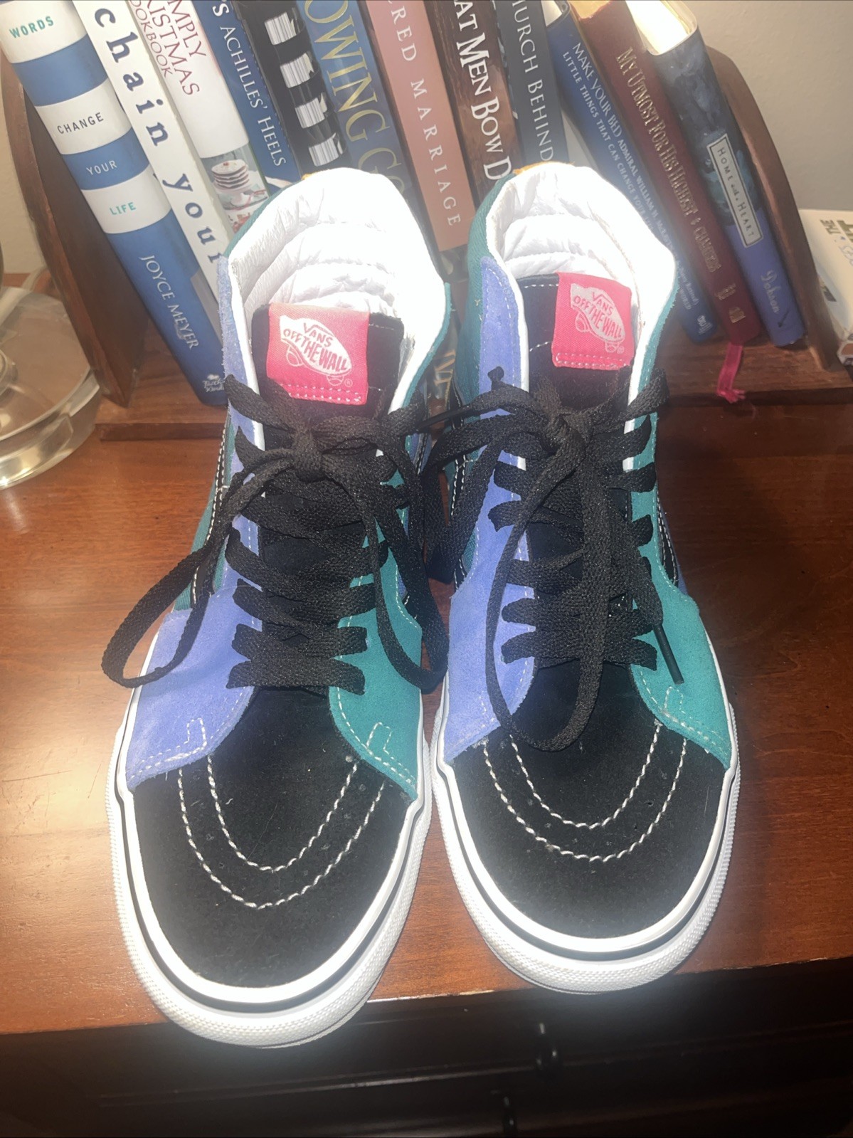 VANS Sk8-Hi Mix Match Women’s Sneakers Blue Green Yellow, Suede, High Top