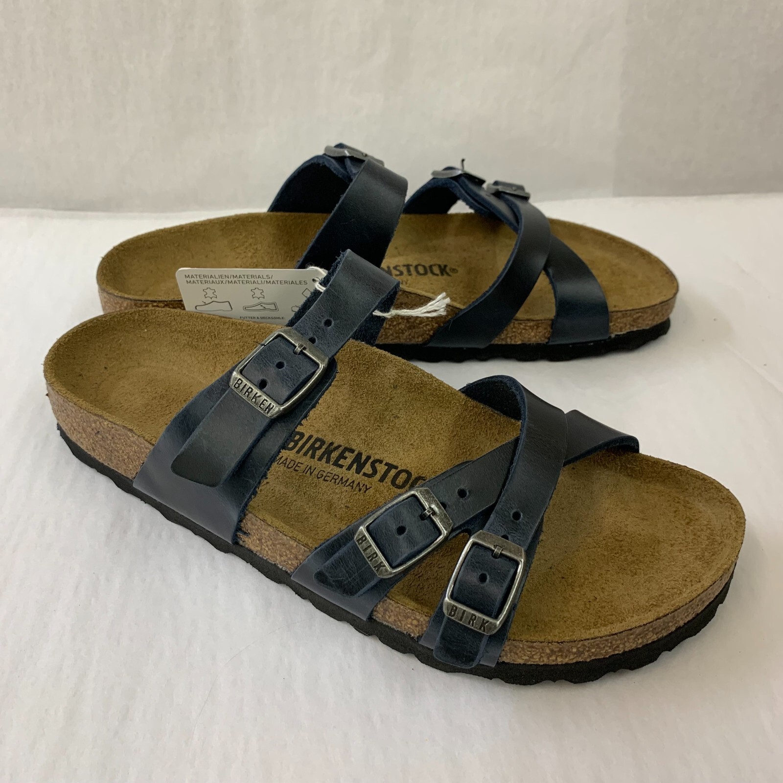 Birkenstock New w/o Box Franca Blue Oiled Leather Regular Width – Select Size