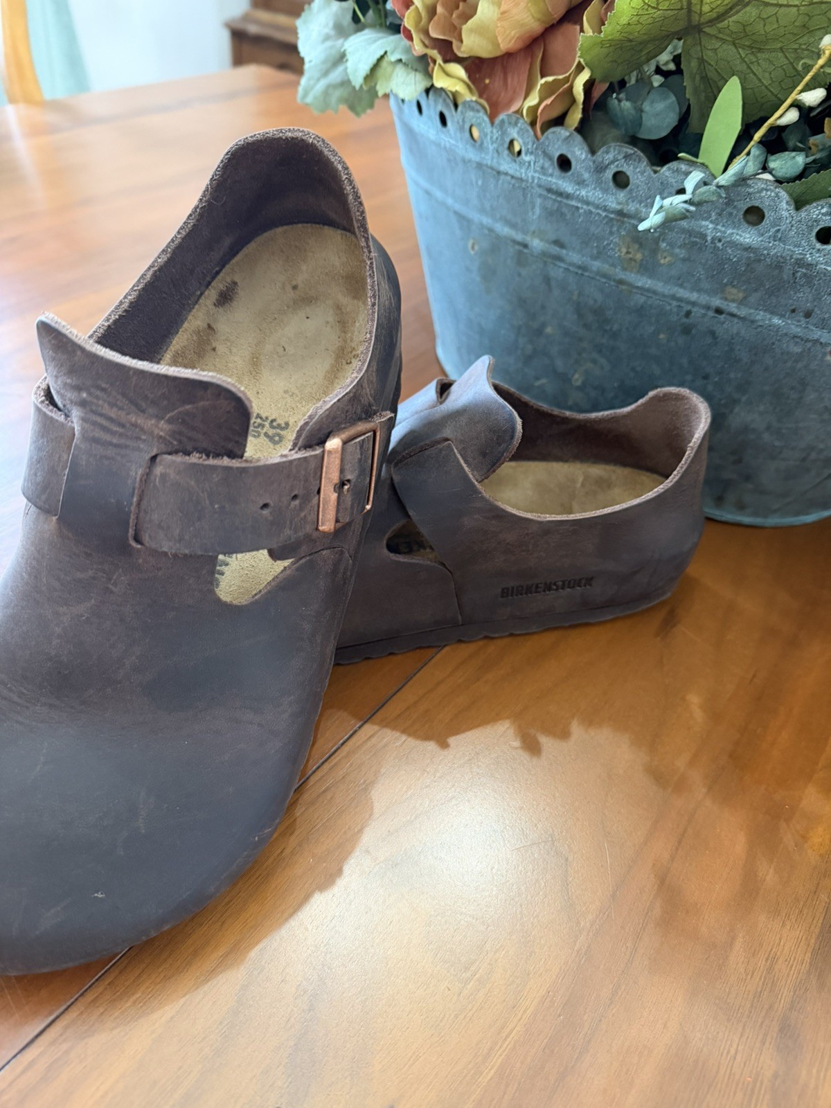 Birkenstock London Habana Oiled Leather Clogs Shoes EU 38