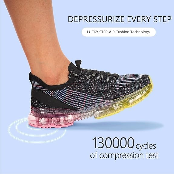 LUCKY STEP Women Air Cushion Fashion Sneakers Breathable Casual Comfortable