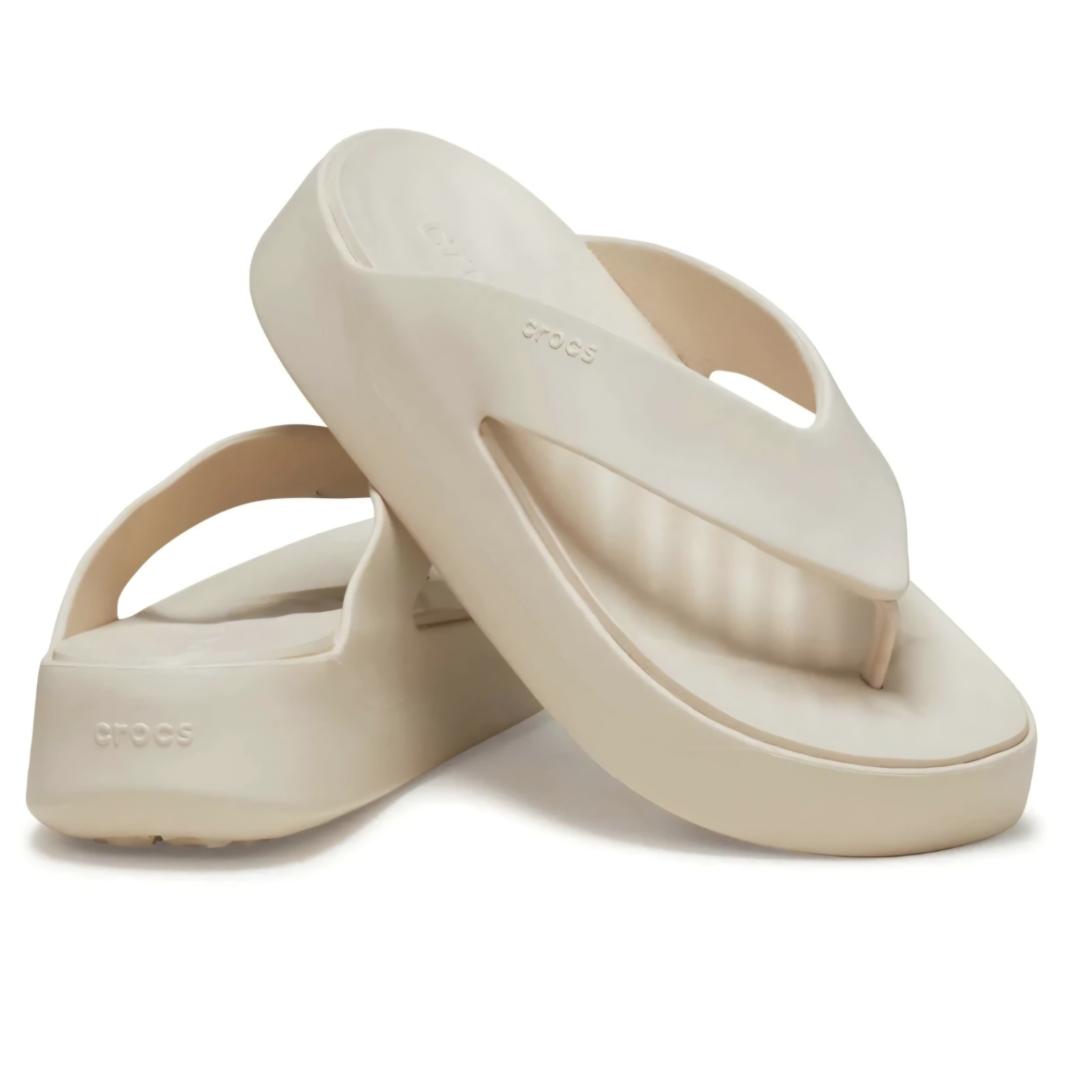 CROCS Women’s Getaway Platform Flip Flops Stucco (209410-160) NWT