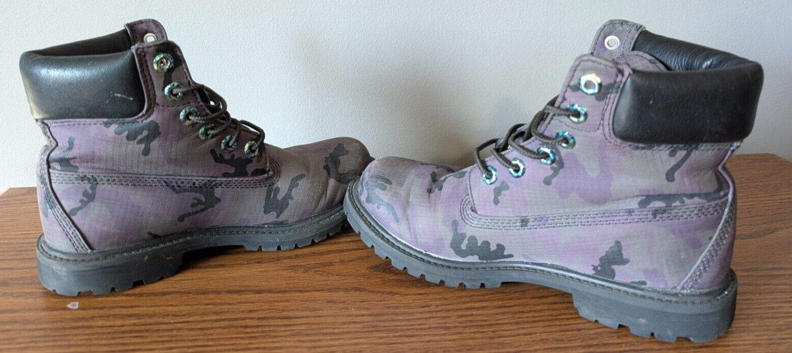 Timberland A25E3 Women’s Premium Fabric Black Purple Insulated Camo Boots Size 7