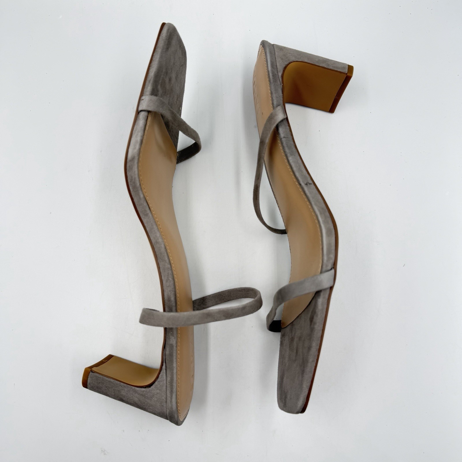 Faryl by farylrobin Analisa Gray Suede Leather Sandal Heel Women 14 Strappy