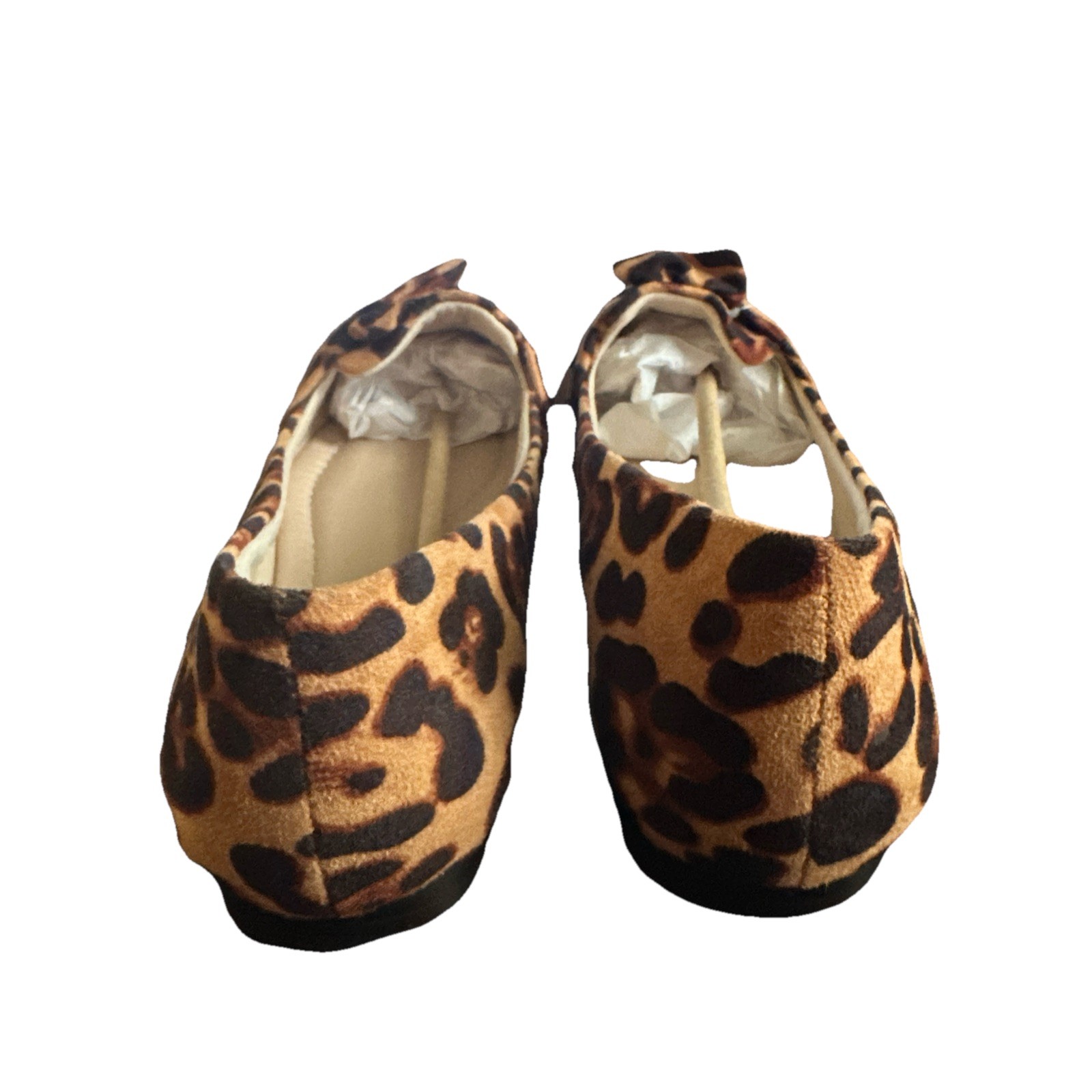 Musshoe Leopard Print Pointed Toe Flats Size 9.5 Chic Slip On Loafers Shoes