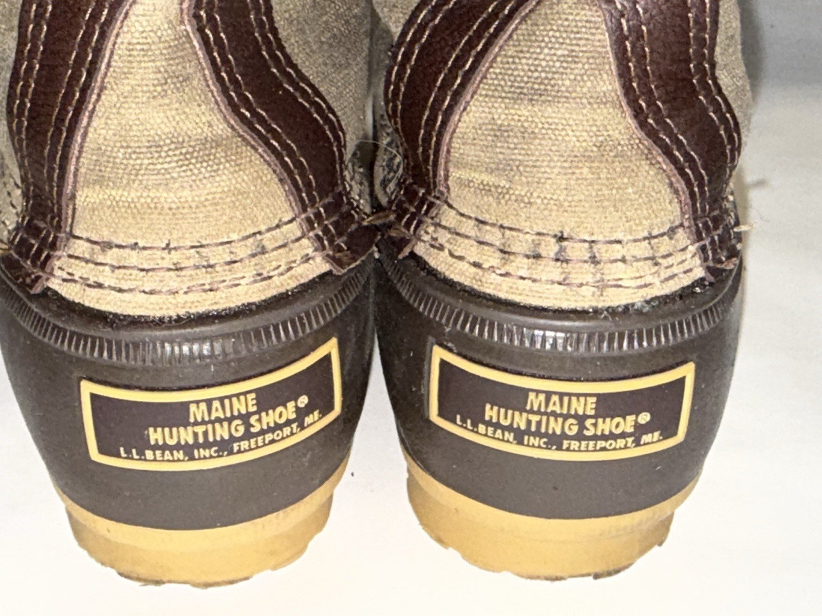 LL Bean Waxed Canvas Duck Boots Women’s 8 Maine Hunting USA Lace Up Waterproof