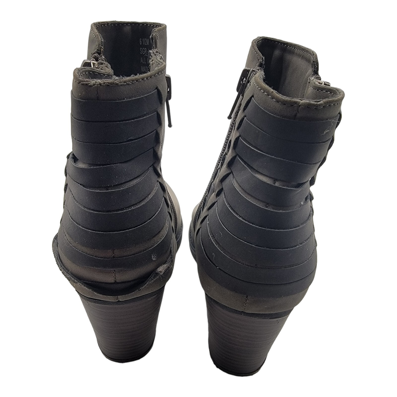 Sugar Shoes Womens 6.5 Gray SGR-Haulk PU Zipper Heels Booties Casual Party
