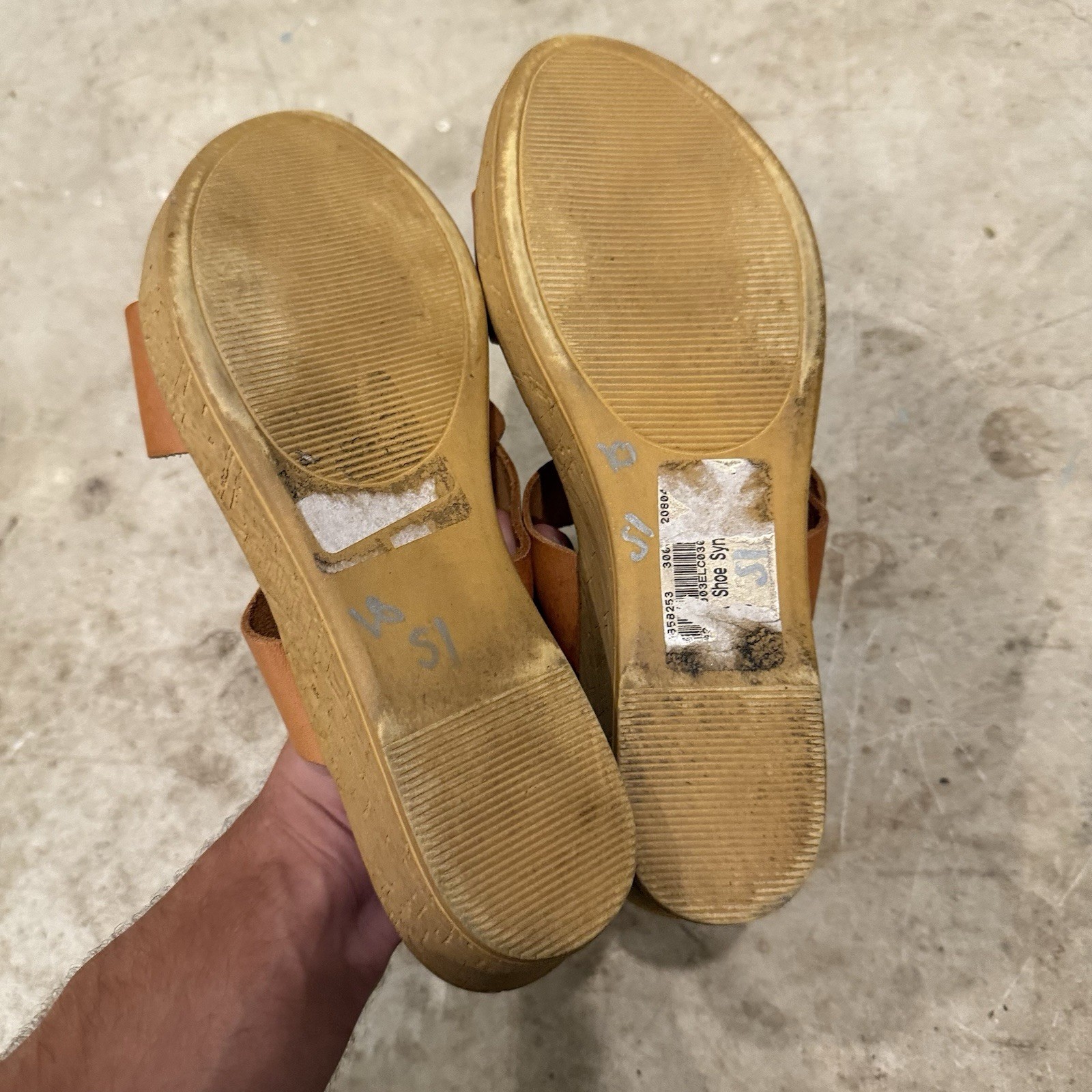 Mariella Women’s Leather Sandals Wedge Heel Slip-on Made in Italy Size 9.5