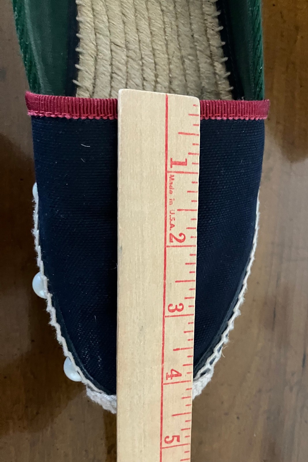 Gucci Pearl Studded Espadrille Flats Blue/Green/Red SZ 38 1/2 Slightly Worn