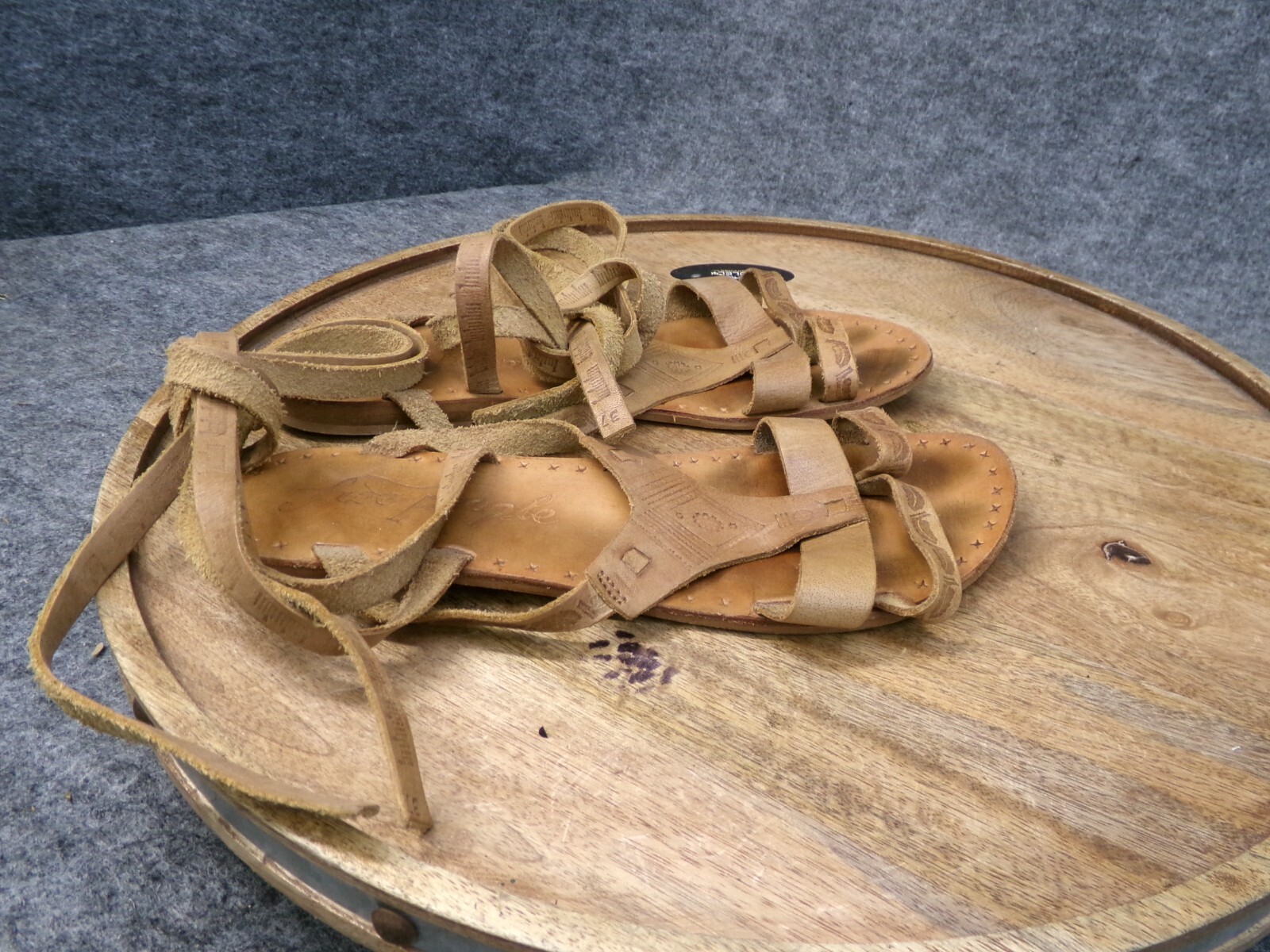 Free People Dahlia Lace Up Wrap Gladiator Sandals Brown Leather Womens 37 US 7