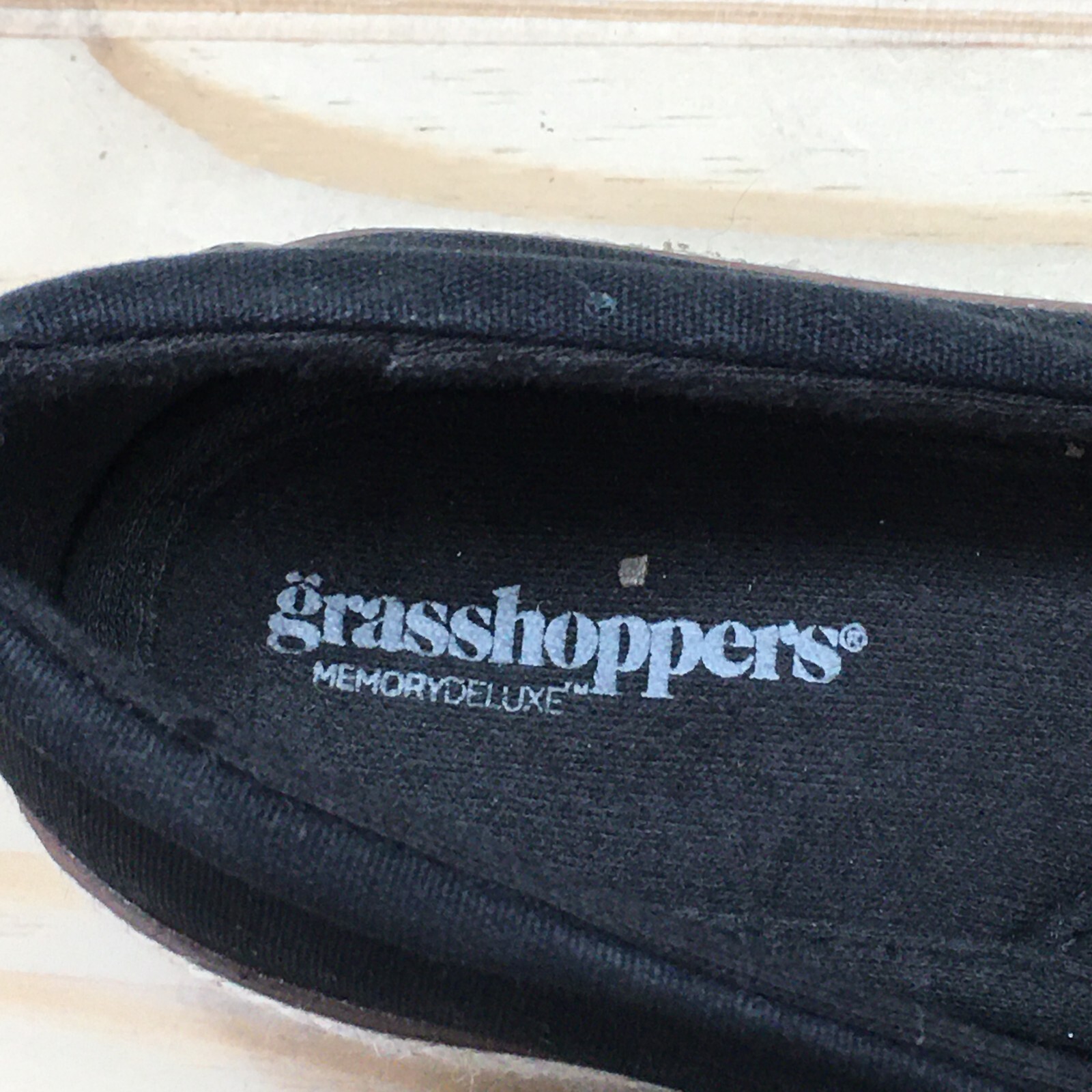 Grasshoppers Shoes Womens 6.5 M Cleo Casual Slip On Wedge Loafer Black Fabric