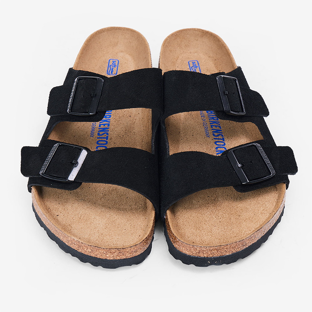 Birkenstock Arizona Suede Black Soft Footbed Sandals Women’s Shoes Medium/Narrow