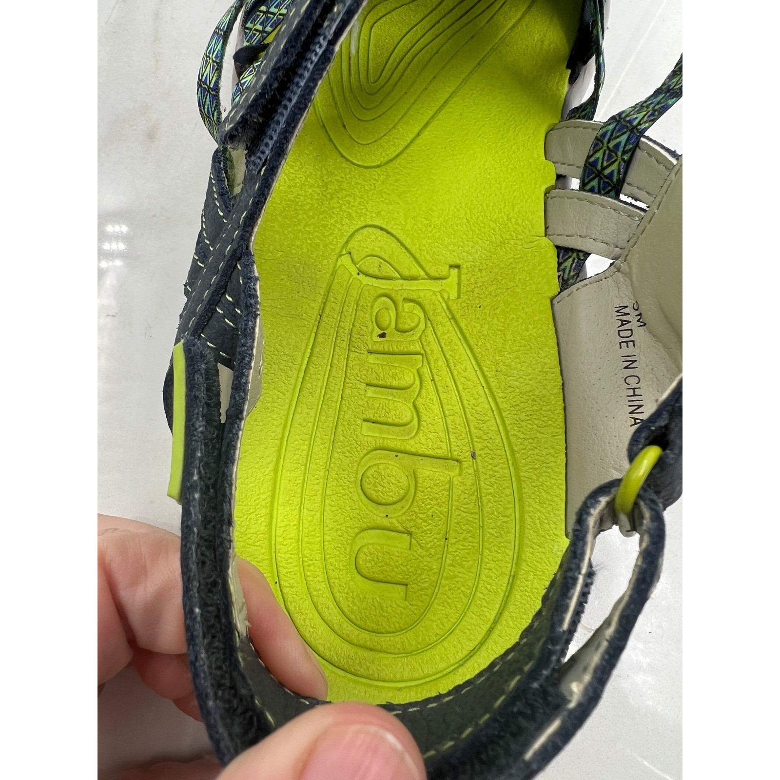 Jambu JBU Hiking Shoes Sandals Womens 9 Navy Blue Lime Green Adventure Water