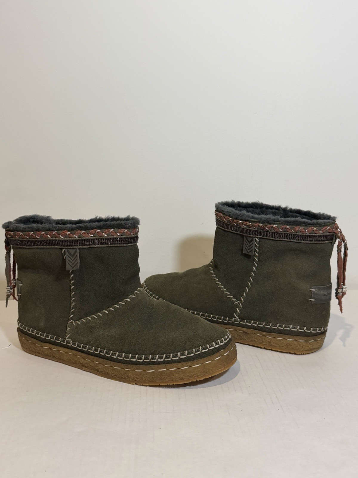 Laidback London🔥Boote Suede Sheepskin/Boho/Prairie/Western/Grunge Sz~40/US 9💥