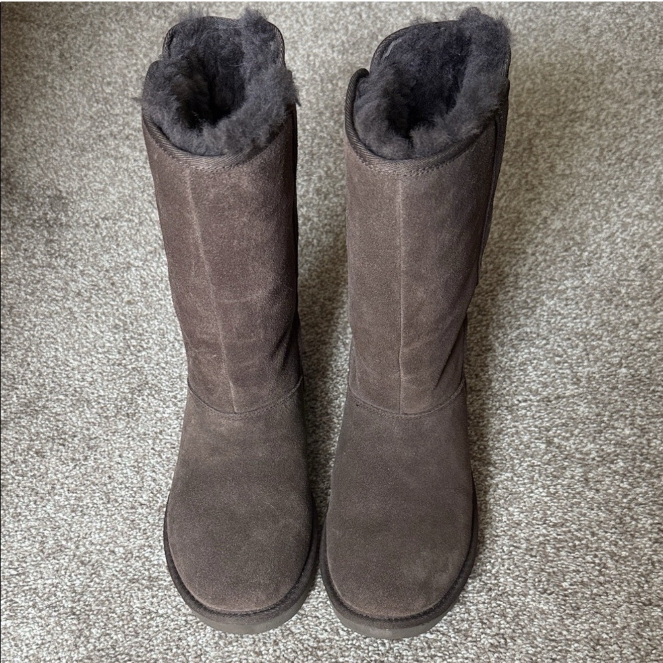 UGG Women’s US 5 Gray Suede Lined Pull-On Bow Mid-Calf Winter Boots