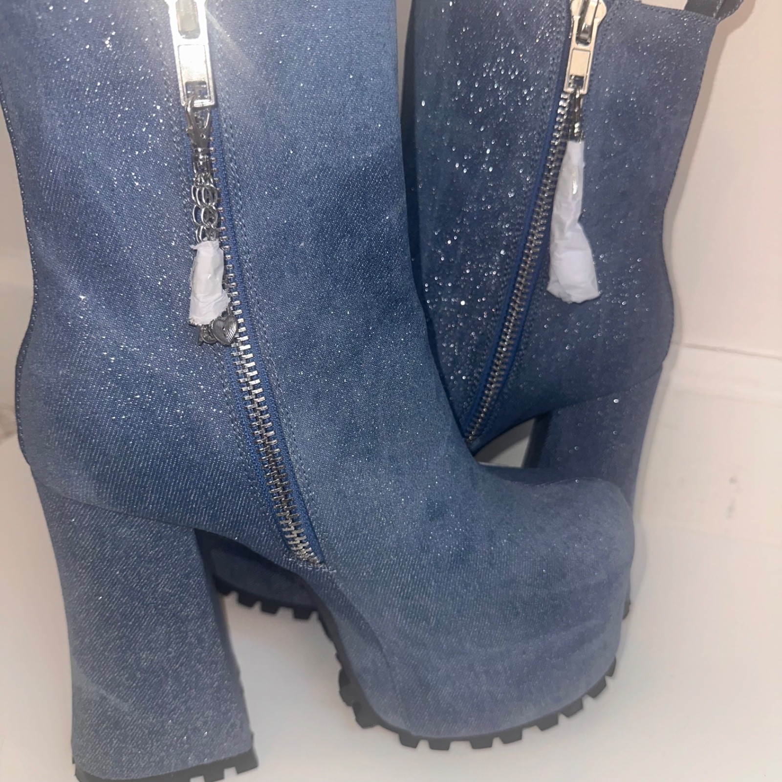 dolls kill x bratz denim platform boots