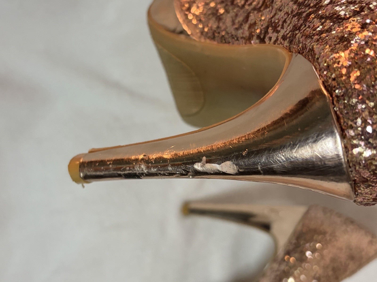 Gold Glitter Platform Pumps Women’s Size 8 Stiletto Heels Y2K Party Club Shoes