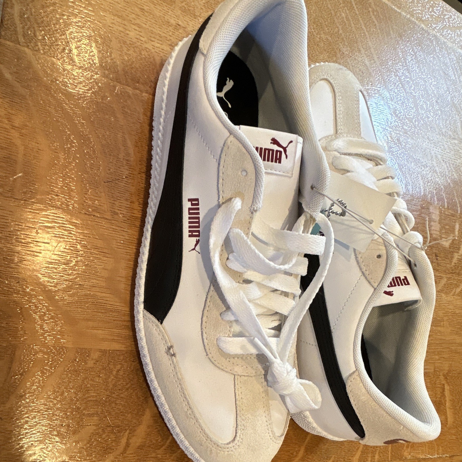 PUMA Men’s SoftFoam+ Low Top Lace-Up Athletic Sneakers White/Black