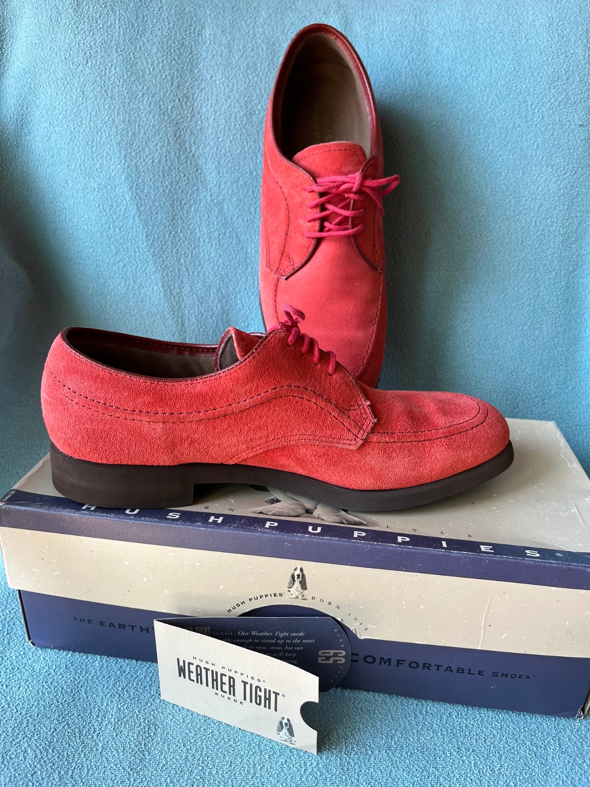 Womens Hush Puppies Wayne Eva Oxford Coral Suede 9M