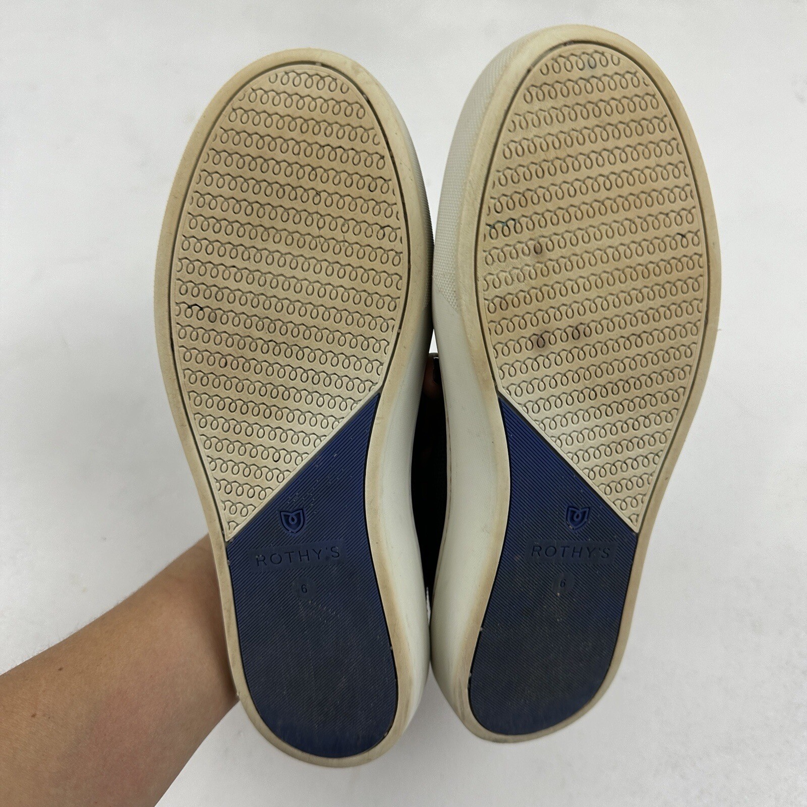 ROTHY’S Black Original Slip On Sneakers Size 6 Washable Knit Recycled Materials