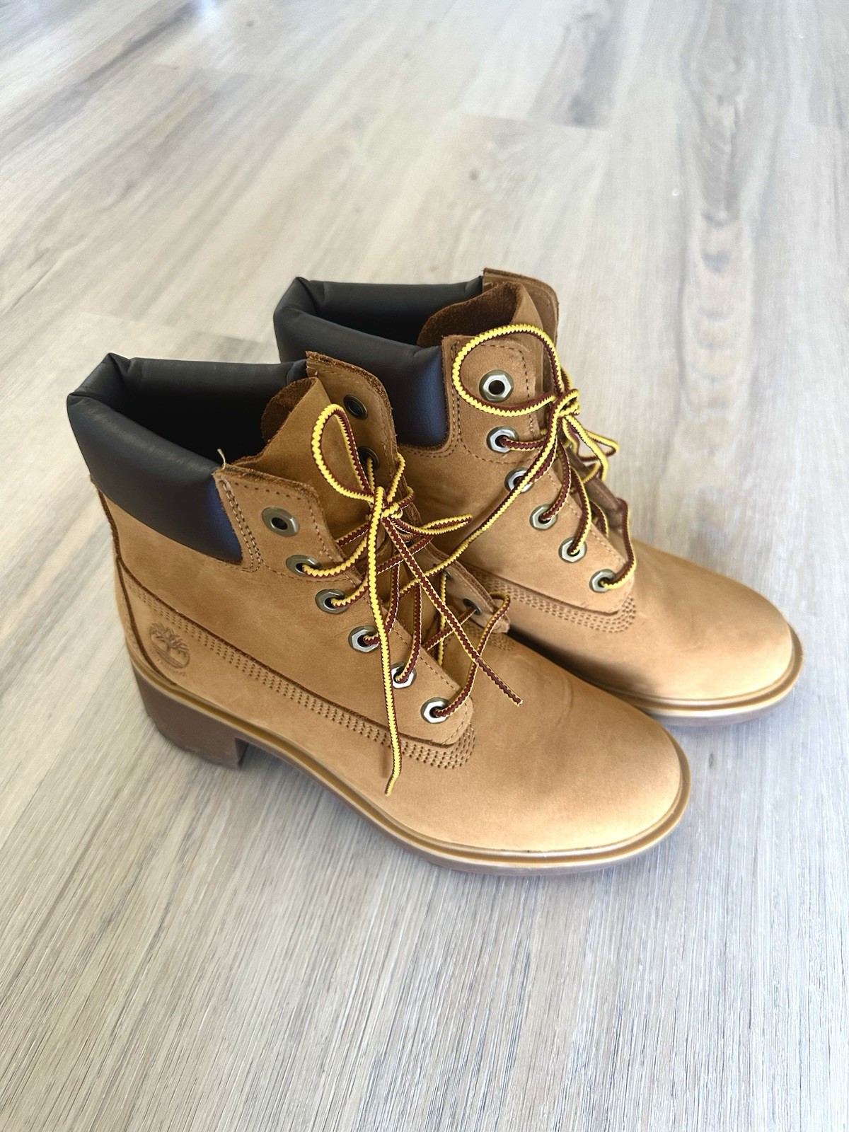 Timberland Men’s Brown Leather Ankle Lace-Up Boots Round Toe Rubber Sole 7